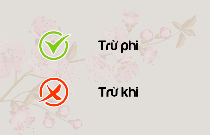 Trừ khi hay Trừ phi